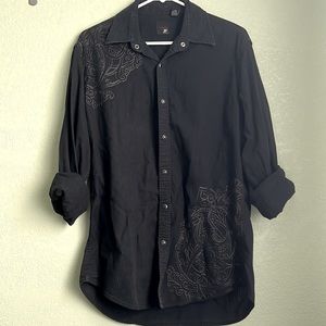 Black long sleeve buttoned down shirt